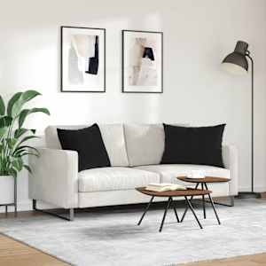 Pohovkové polštáře 2 pcs Černá 70 x 50 cm Žebrovaná látka - obrázek 4