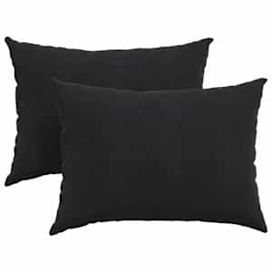 Pohovkové polštáře 2 pcs Černá 70 x 50 cm Žebrovaná látka - obrázek 2