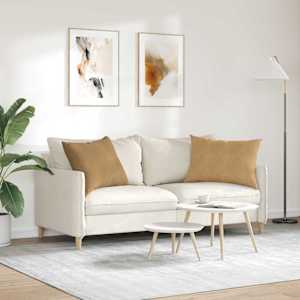 Pohovkové polštáře 2 pcs Hnědá 70 x 50 cm Žebrovaná látka - obrázek 4