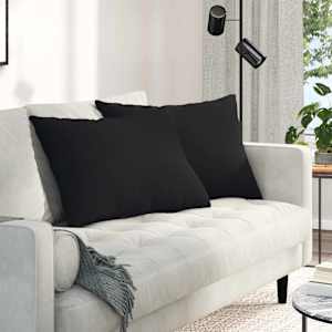 Pohovkové polštáře 2 pcs Černá 70 x 50 cm textil - obrázek 1