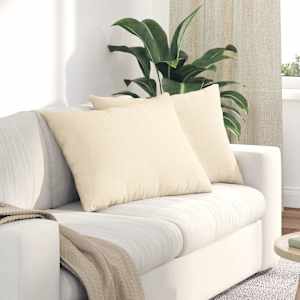 Pohovkové polštáře 2 pcs Krémová 70 x 50 cm Žebrovaná látka - obrázek 1