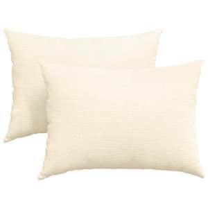 Pohovkové polštáře 2 pcs Krémová 70 x 50 cm Žebrovaná látka - obrázek 2