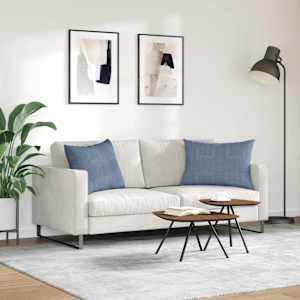 Pohovkové polštáře 2 pcs Modrá 70 x 50 cm Žebrovaná látka - obrázek 4