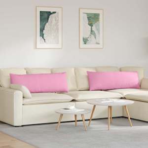 Pohovkové polštáře 2 pcs Růžová 120 x 40 cm textil - obrázek 1