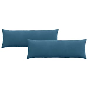 Pohovkové polštáře 2 pcs Modrá 120 x 40 cm Žebrovaná látka - obrázek 2
