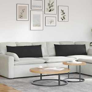 Pohovkové polštáře 2 pcs Černá 120 x 40 cm textil - obrázek 1