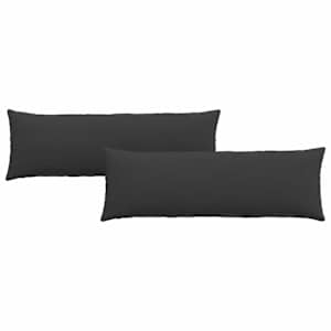 Pohovkové polštáře 2 pcs Černá 120 x 40 cm textil - obrázek 2