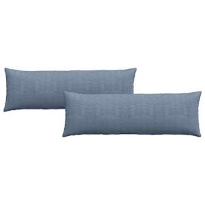 Pohovkové polštáře 2 pcs Modrá 120 x 40 cm Žebrovaná látka - obrázek 2