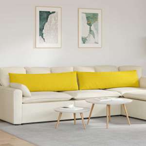 Pohovkové polštáře 2 pcs Světlá žlutá 145 x 40 cm textil - obrázek 1