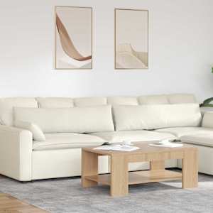 Pohovkové polštáře 2 pcs Krémová 145 x 40 cm Žebrovaná látka - obrázek 1