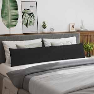 Pohovkové polštáře 2 pcs Černá 200 x 40 cm textil - obrázek 4