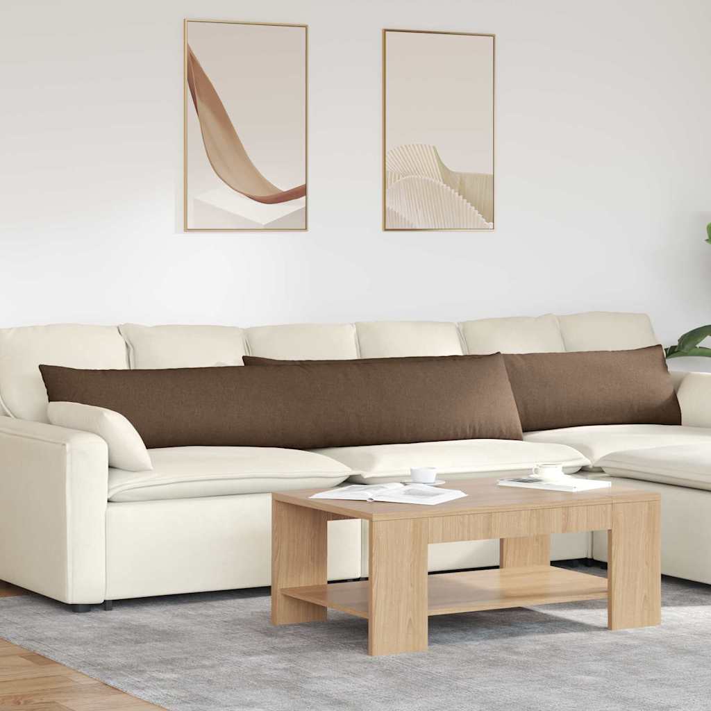 vidaXL Perne pentru canapea 2 pcs Maro 200 x 40 cm țesătură
