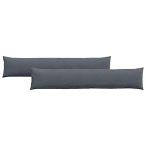 Pohovkové polštáře 2 pcs Tmavě šedá 200 x 40 cm Žebrovaná látka - obrázek 2