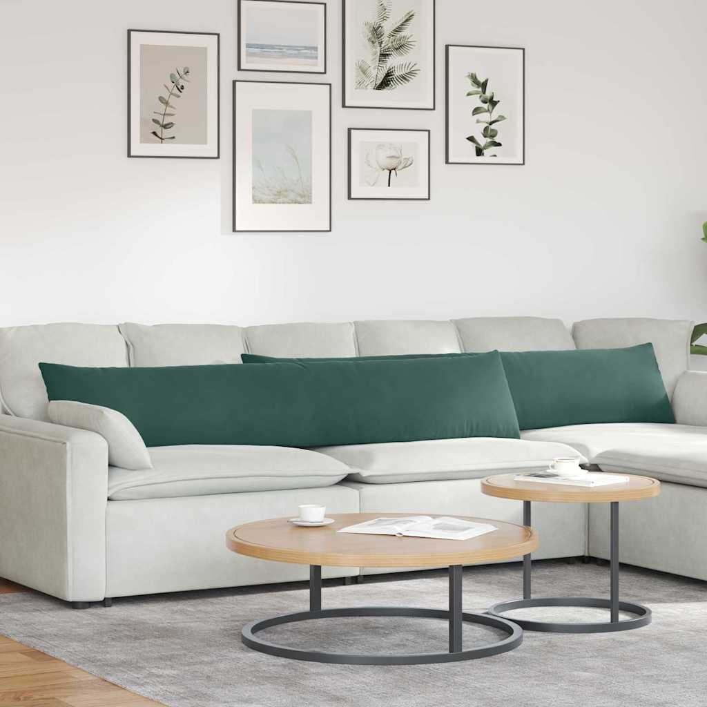 vidaXL Perne pentru canapea 2 pcs Verde închis 200 x 40 cm