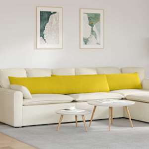 Pohovkové polštáře 2 pcs Žlutá 200 x 40 cm Žebrovaná látka - obrázek 1