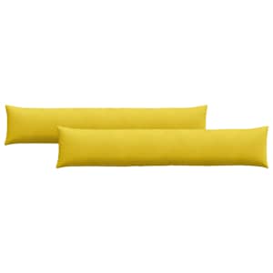 Pohovkové polštáře 2 pcs Žlutá 200 x 40 cm Žebrovaná látka - obrázek 2