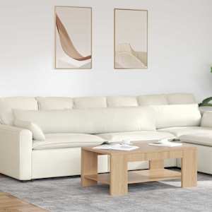 Pohovkové polštáře 2 pcs Krémová 200 x 40 cm Žebrovaná látka - obrázek 1