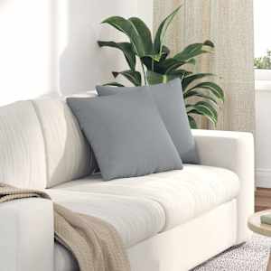 Pohovkové polštáře 2 pcs Světle šedá 45 x 45 cm textil - obrázek 1