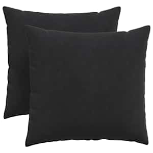 Pohovkové polštáře 2 pcs Černá 45 x 45 cm Žebrovaná látka - obrázek 2