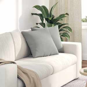 Pohovkové polštáře 2 pcs Světle šedá 45 x 45 cm textil - obrázek 1