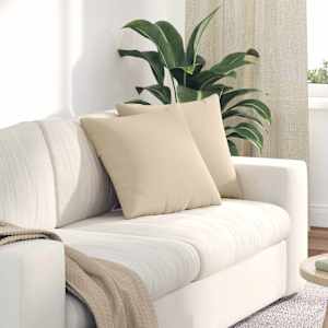Pohovkové polštáře 2 pcs Krémová 45 x 45 cm textil - obrázek 1
