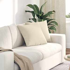 Pohovkové polštáře 2 pcs Béžová 45 x 45 cm textil - obrázek 1