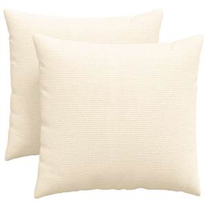 Pohovkové polštáře 2 pcs Krémová 45 x 45 cm Žebrovaná látka - obrázek 2