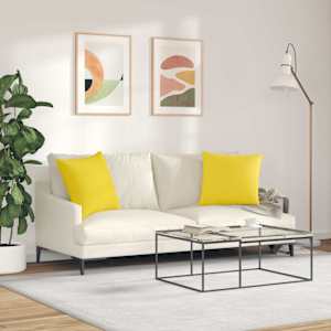 Pohovkové polštáře 2 pcs Světlá žlutá 50 x 50 cm textil - obrázek 4