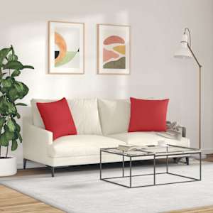 Pohovkové polštáře 2 pcs Červená 50 x 50 cm textil - obrázek 4