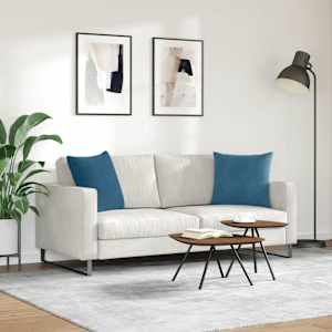 Pohovkové polštáře 2 pcs Modrá 50 x 50 cm Žebrovaná látka - obrázek 4