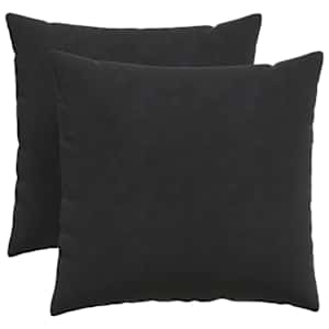 Pohovkové polštáře 2 pcs Černá 50 x 50 cm Žebrovaná látka - obrázek 2