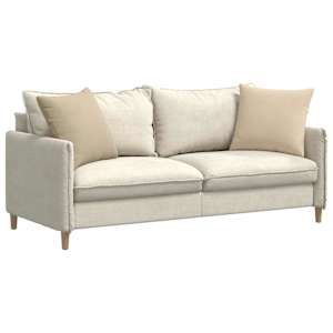 Pohovkové polštáře 2 pcs Krémová 50 x 50 cm textil - obrázek 3