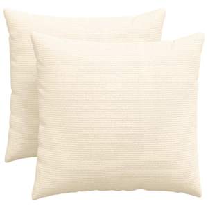 Pohovkové polštáře 2 pcs Krémová 50 x 50 cm Žebrovaná látka - obrázek 2
