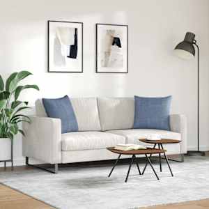Pohovkové polštáře 2 pcs Modrá 50 x 50 cm Žebrovaná látka - obrázek 4