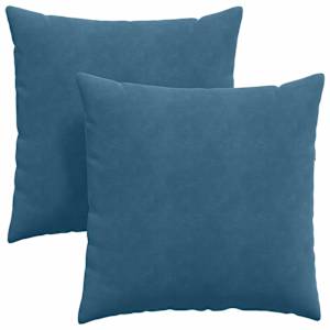 Pohovkové polštáře 2 pcs Modrá 80 x 80 cm Žebrovaná látka - obrázek 2