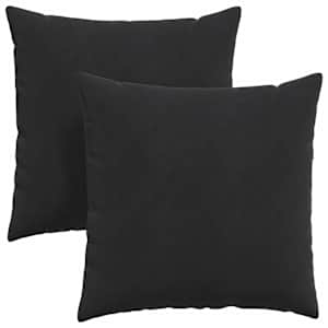 Pohovkové polštáře 2 pcs Černá 80 x 80 cm Žebrovaná látka - obrázek 2