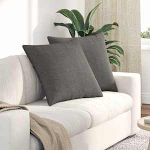 Pohovkové polštáře 2 pcs Světle šedá 80 x 80 cm Žebrovaná látka - obrázek 1