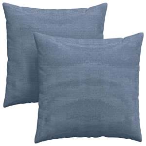 Pohovkové polštáře 2 pcs Modrá 80 x 80 cm Žebrovaná látka - obrázek 2