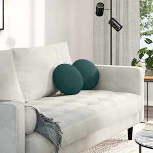 Sedežne blazine 2 pcs Temno zelena Ø30 x 13 cm blago