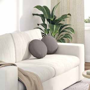 Polštáře na sedadla 2 pcs Taupe Ø30 x 13 cm textil - obrázek 1
