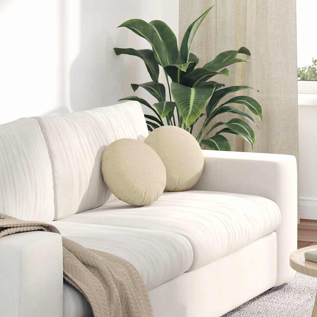 vidaXL Perne de Șezut 2 pcs Crem Ø30 x 13 cm țesătură