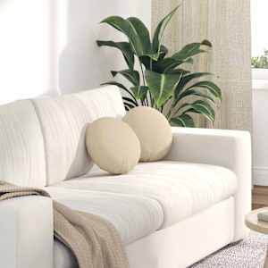 Polštáře na sedadla 2 pcs Krémová Ø30 x 13 cm textil - obrázek 1