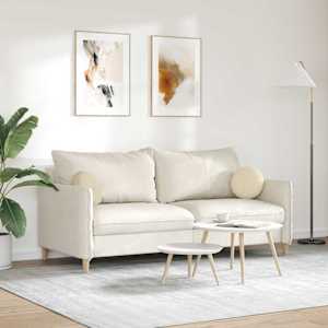 Polštáře na sedadla 2 pcs Krémová Ø30 x 13 cm textil - obrázek 4