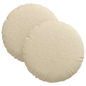 Polštáře na sedadla 2 pcs Krémová Ø30 x 13 cm textil - obrázek 2