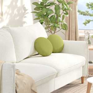 Polštáře na sedadla 2 pcs Světlá zelená Ø30 x 13 cm textil - obrázek 1