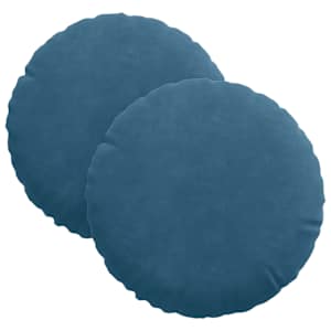 vidaXL Istumispatjad 2 tk Samet Sinine &Oslash;30 x 13 cm