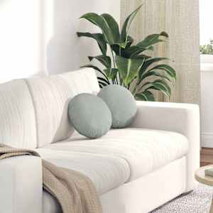 Sedežne blazine 2 pcs Svetlo siva Ø30 x 13 cm Žamet