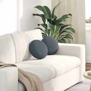 Sedežne blazine 2 pcs Temno siva Ø30 x 13 cm Žamet