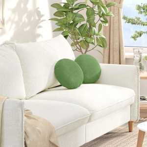 Sedežne blazine 2 pcs Svetlo zelena Ø30 x 13 cm Žamet