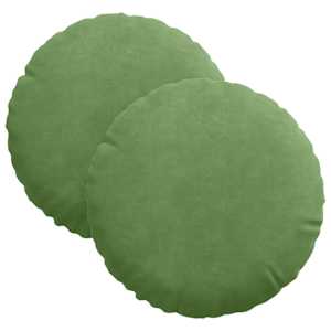 vidaXL Istumispatjad 2 tk Samet Hele roheline &Oslash;30 x 13 cm